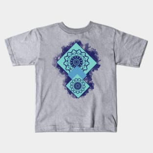 Blue Dreamcatcher Mandala Kids T-Shirt
